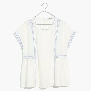 Madewell embroidered crewneck folk top